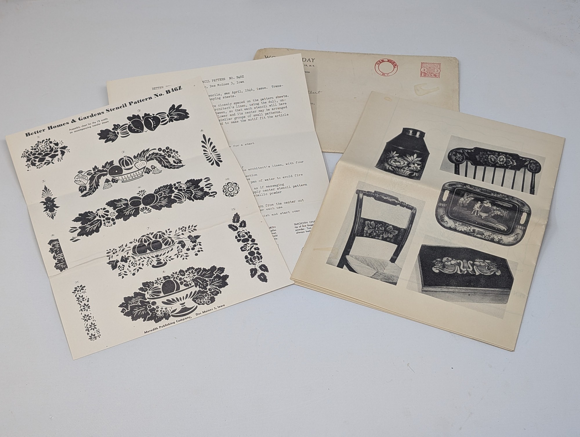 1946 Better Homes & Gardens Stencil Pattern Packet No. B167 — vintage relic from Dedstok Relics