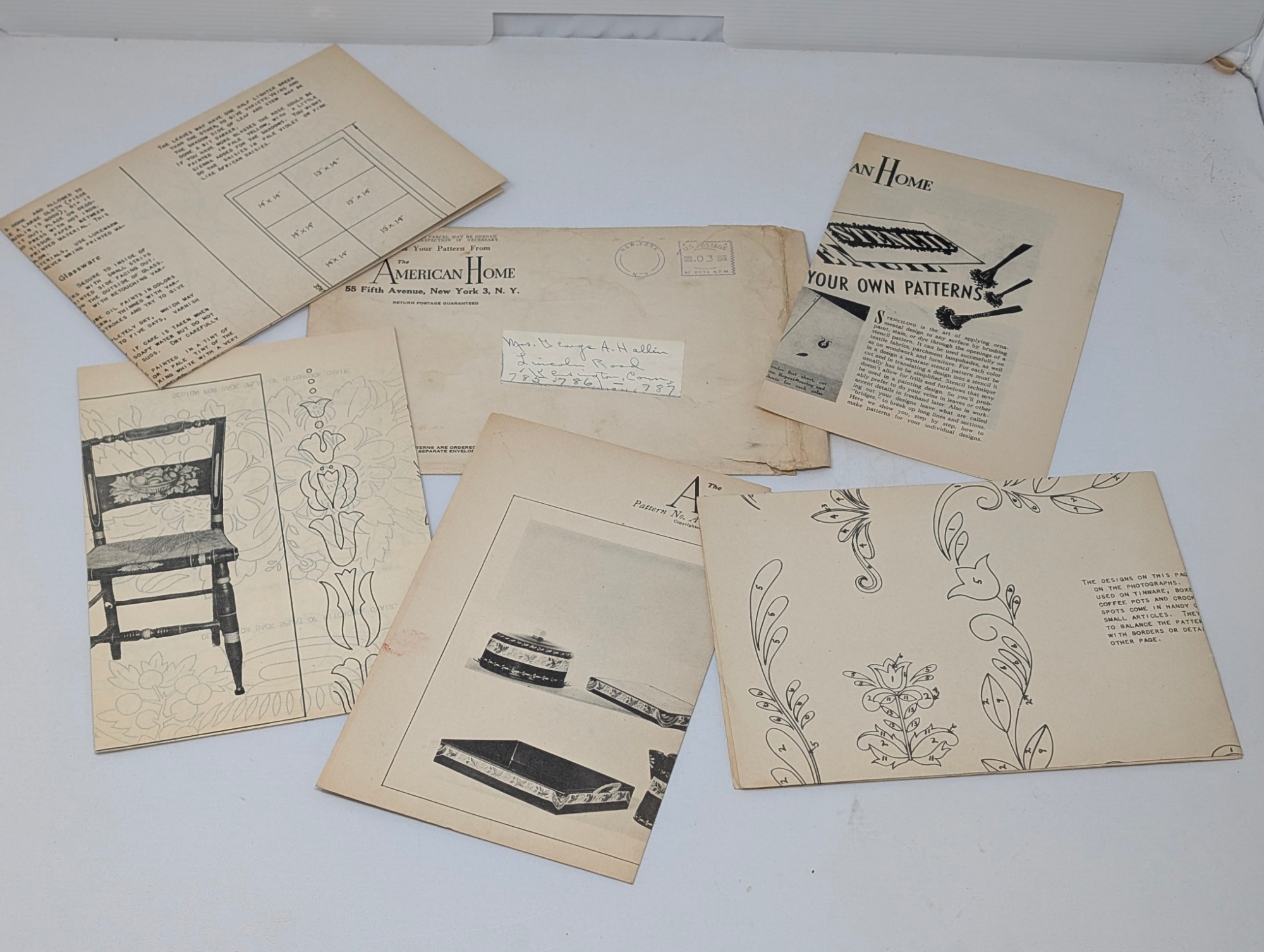American Home Decorative Stencil & Furniture Pattern Packet — vintage relic from Dedstok Relics