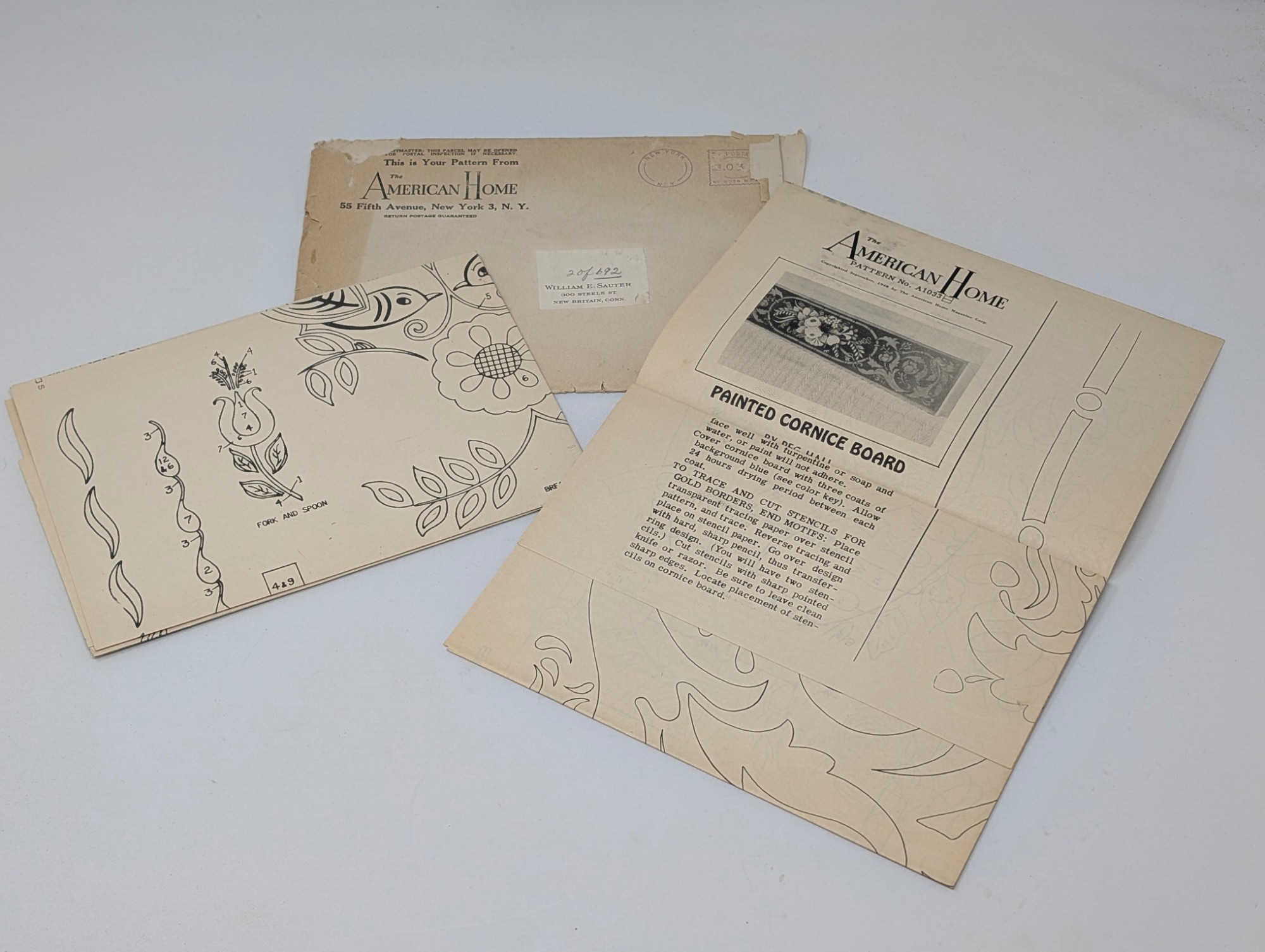 American Home Painted Cornice Board Pattern Packet — vintage relic from Dedstok Relics