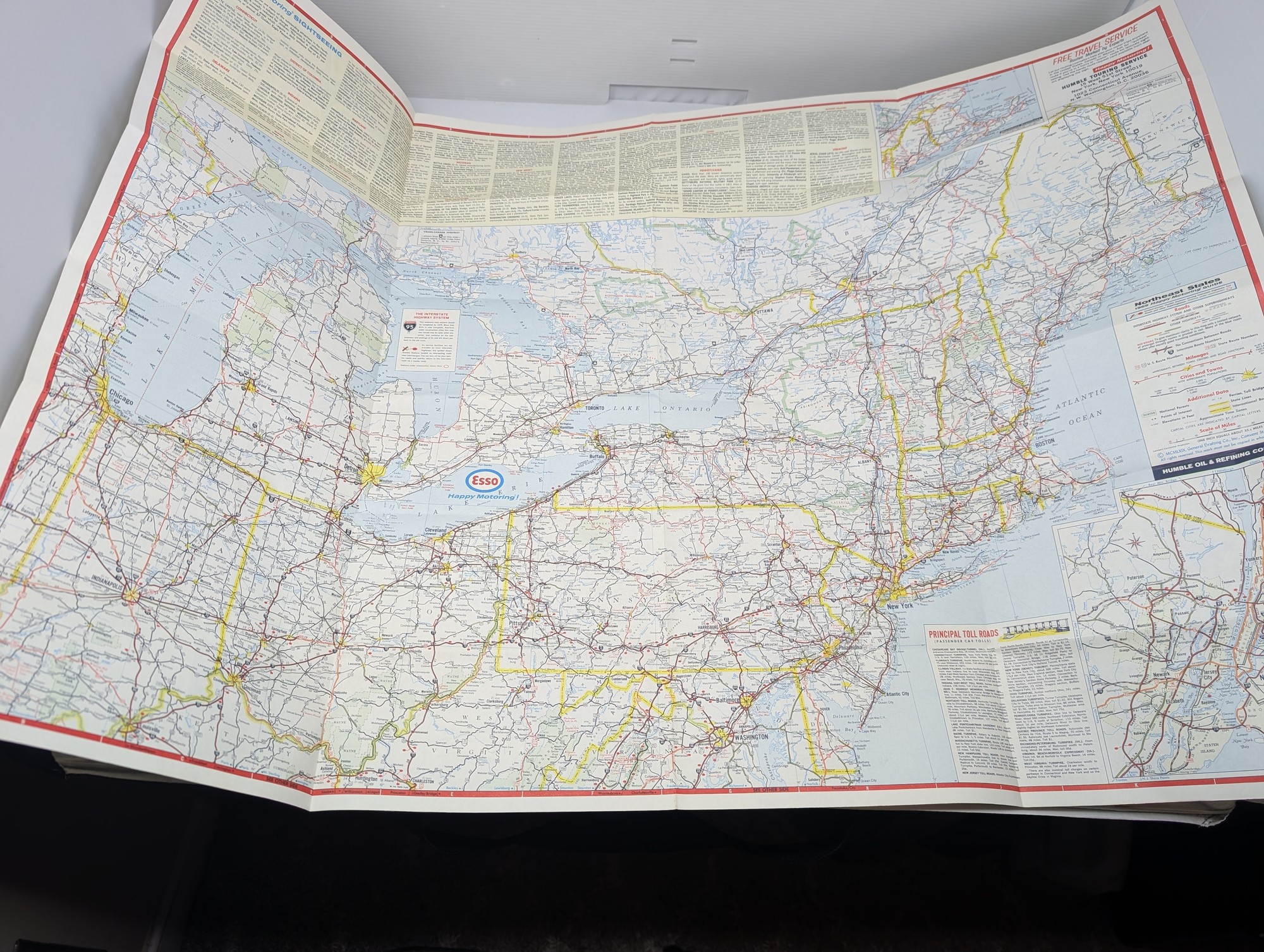c.1960s Esso “Happy Motoring!” Northeast States Road Map — vintage relic from Dedstok Relics