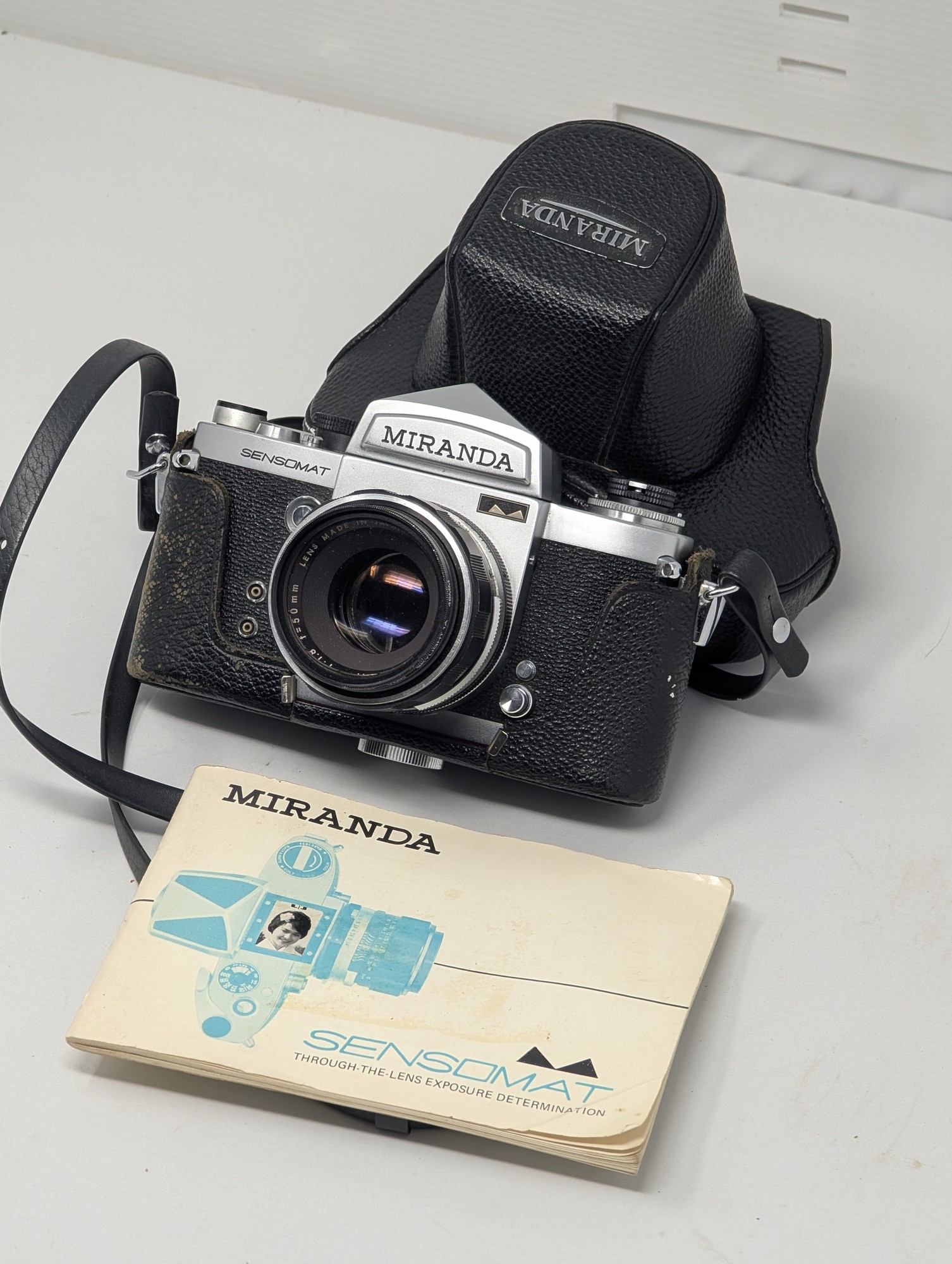 c.1968–73 Miranda Sensomat 35mm SLR Camera Kit with 50mm f/1.8 Lens Case & Manual — vintage relic from Dedstok Relics