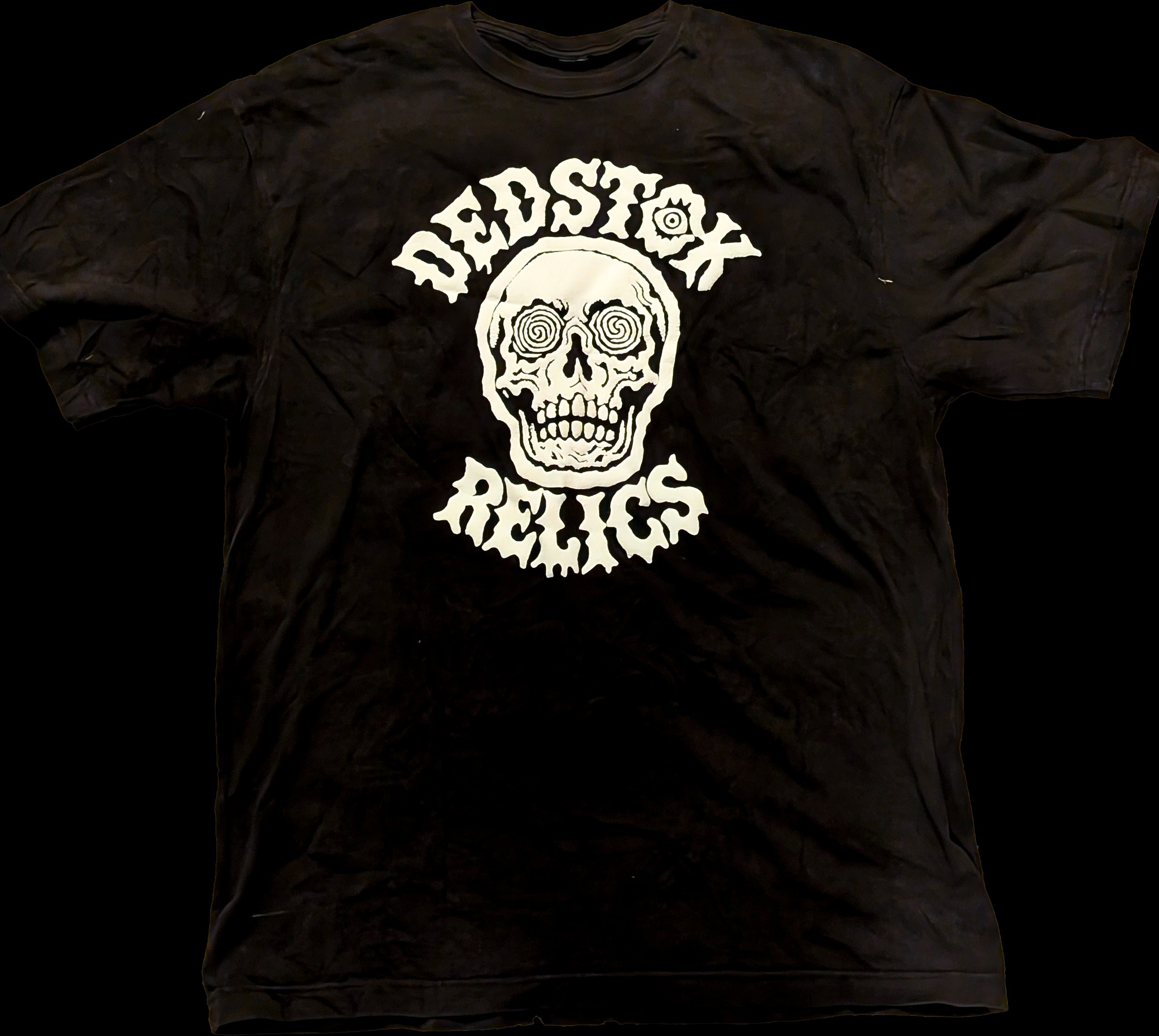 Dedstok Relics Hypno Skull Black Tee — vintage relic from Dedstok Relics