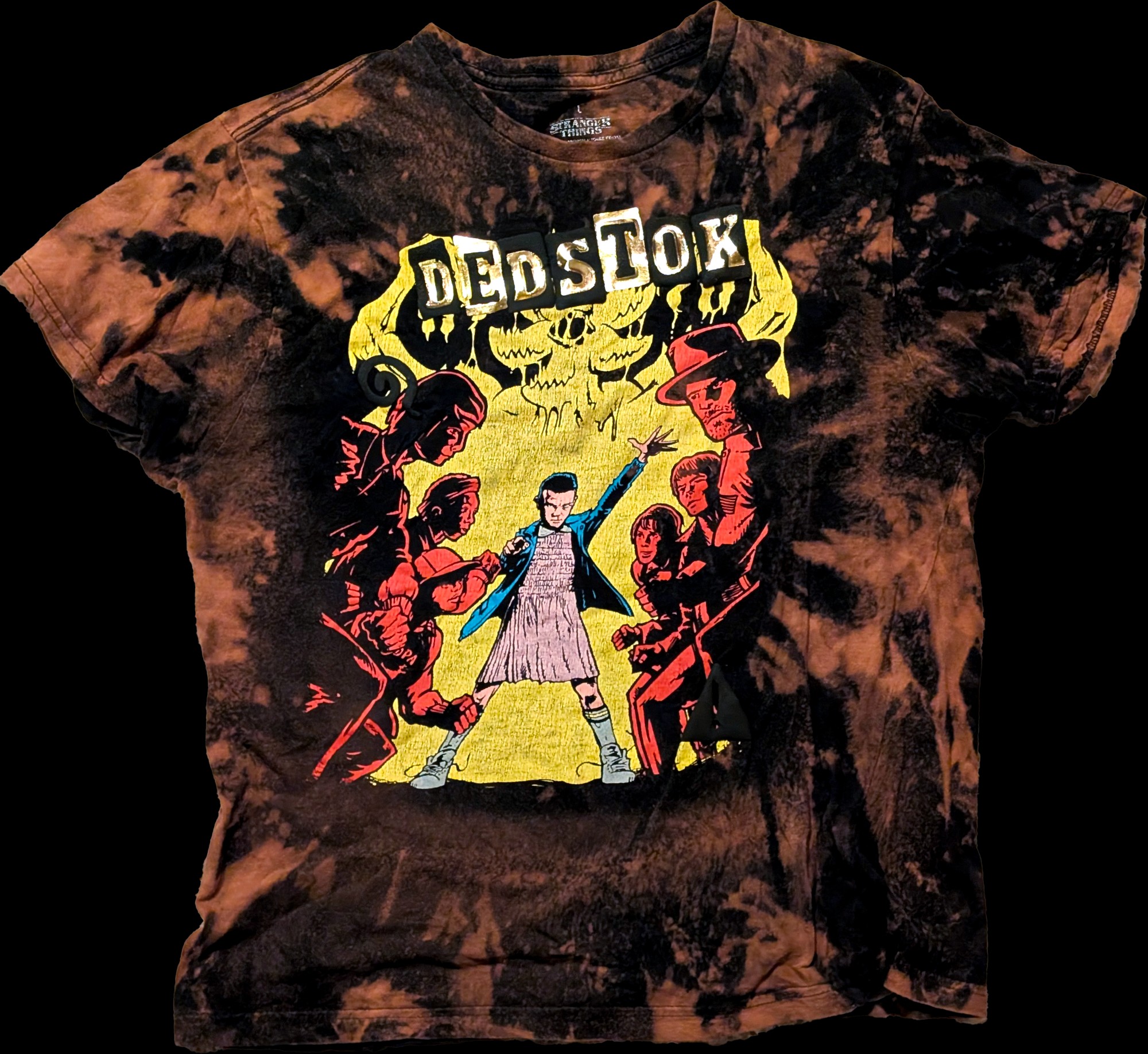 Dedstok Stranger-Things-from-Hell Bleach Tee — vintage relic from Dedstok Relics