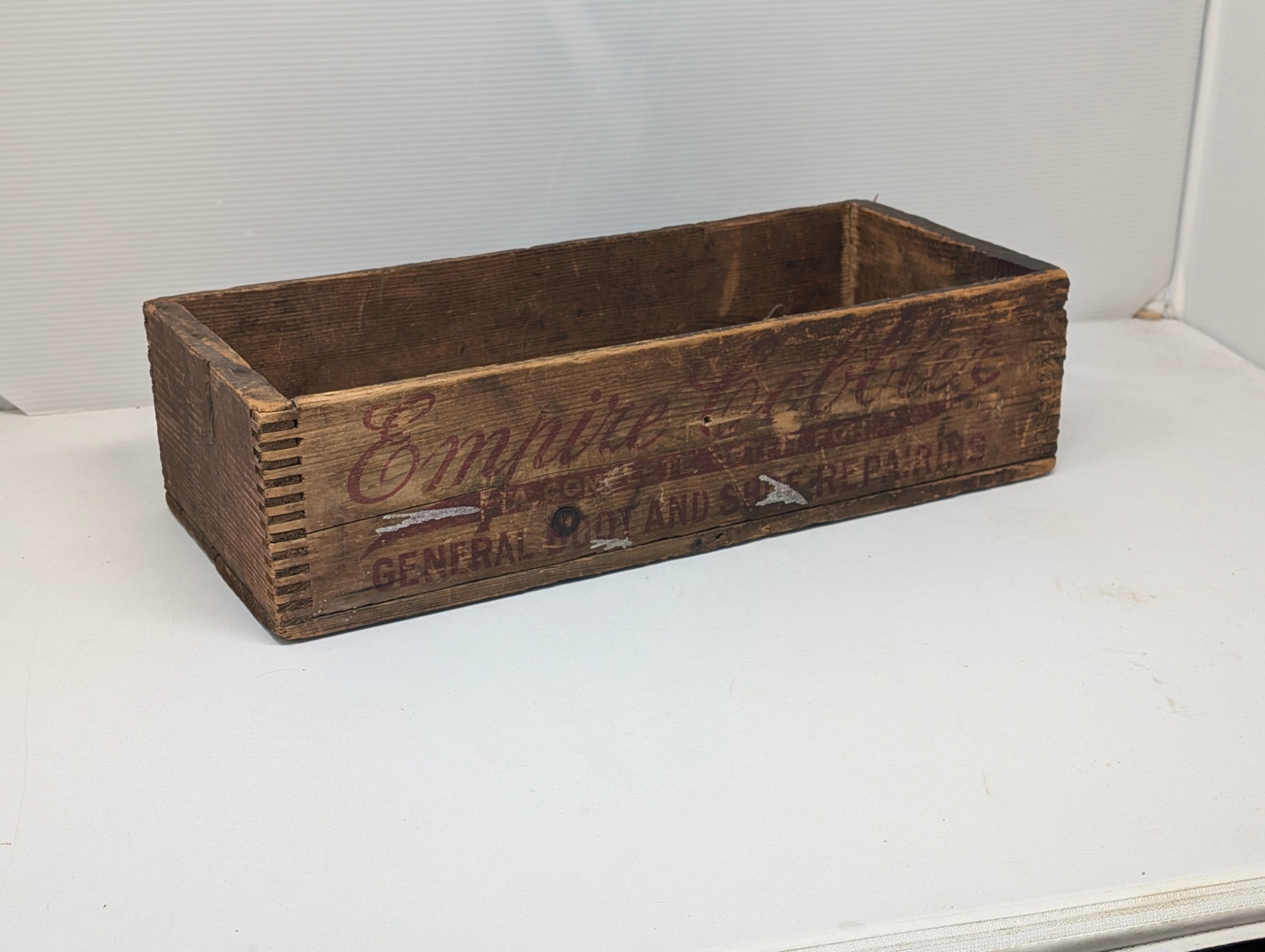 Empire Cobbler General Boot & Shoe Repairs Dovetailed Wooden Crate — vintage relic from Dedstok Relics