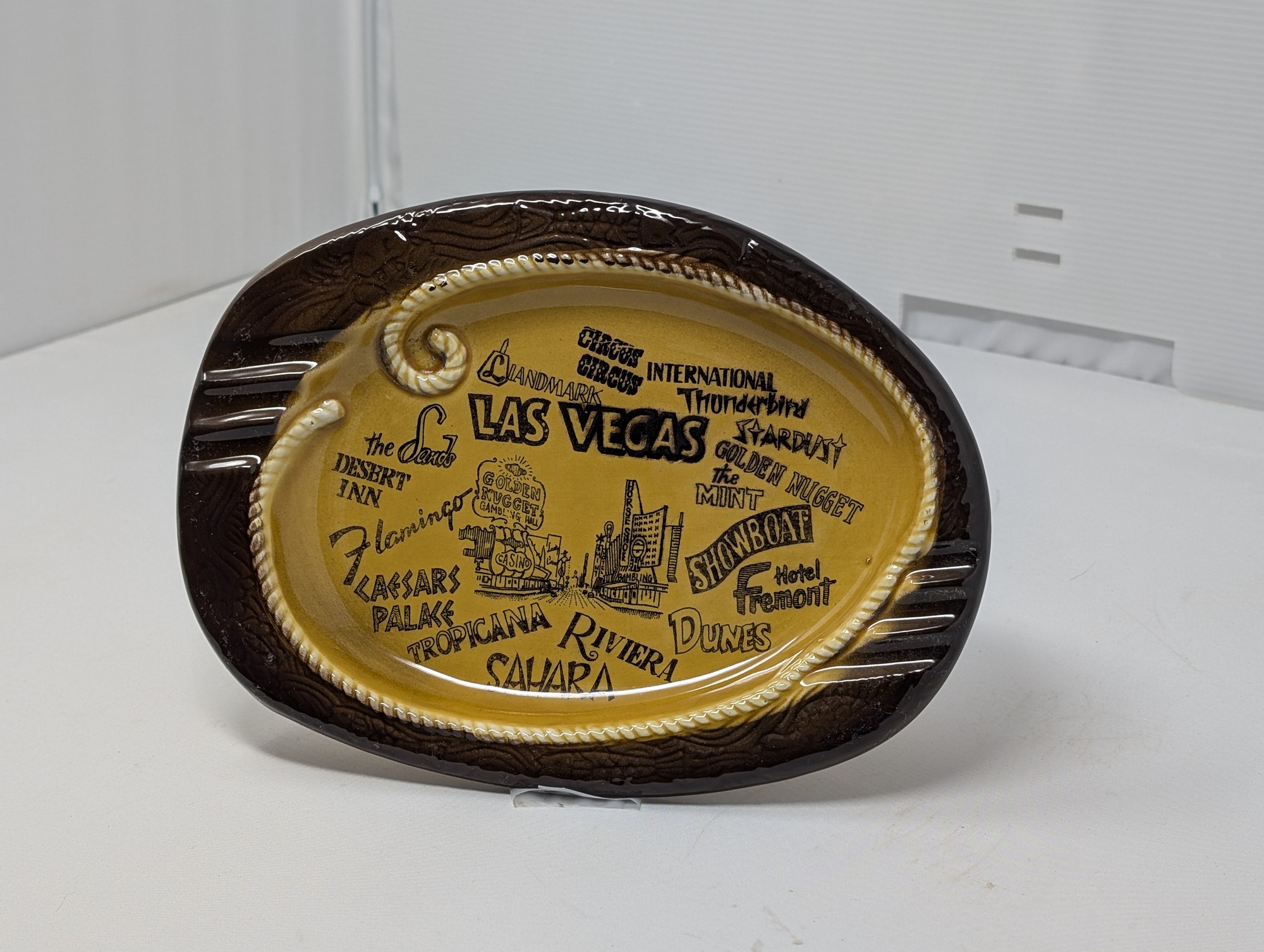 c. 1969–71 Las Vegas Casino Souvenir Ceramic Ashtray — vintage relic from Dedstok Relics