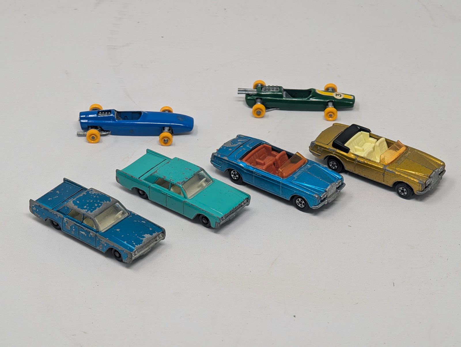 Vintage 1960s Matchbox Lesney Car Lot of 6 — Rolls-Royce Lincoln BRM Lotus — vintage relic from Dedstok Relics