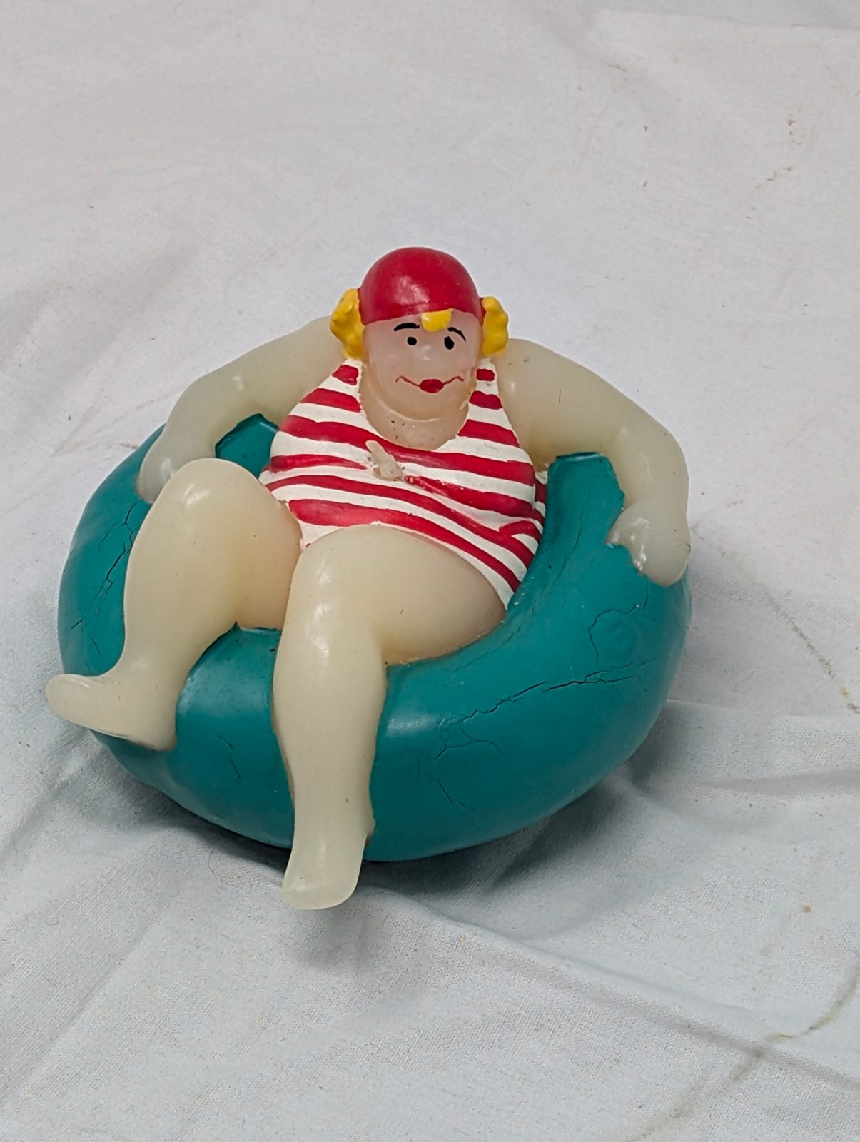 Vintage Boston Warehouse Inner-Tube Bathing Beauty Figural Candle — vintage relic from Dedstok Relics
