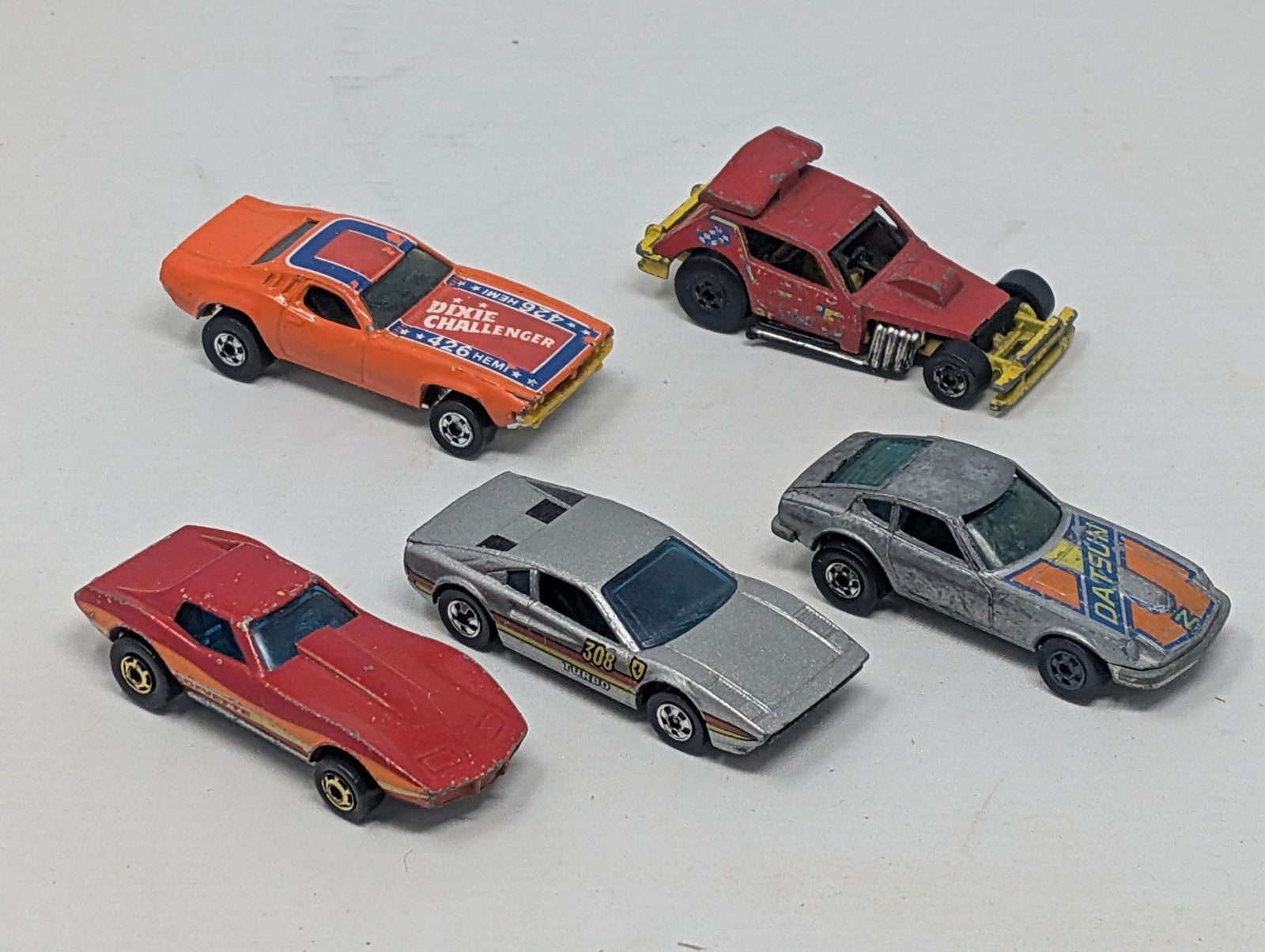 Vintage Hot Wheels Lot of 5 — Greased Gremlin Z-Whiz Racebait Corvette Dixie — vintage relic from Dedstok Relics