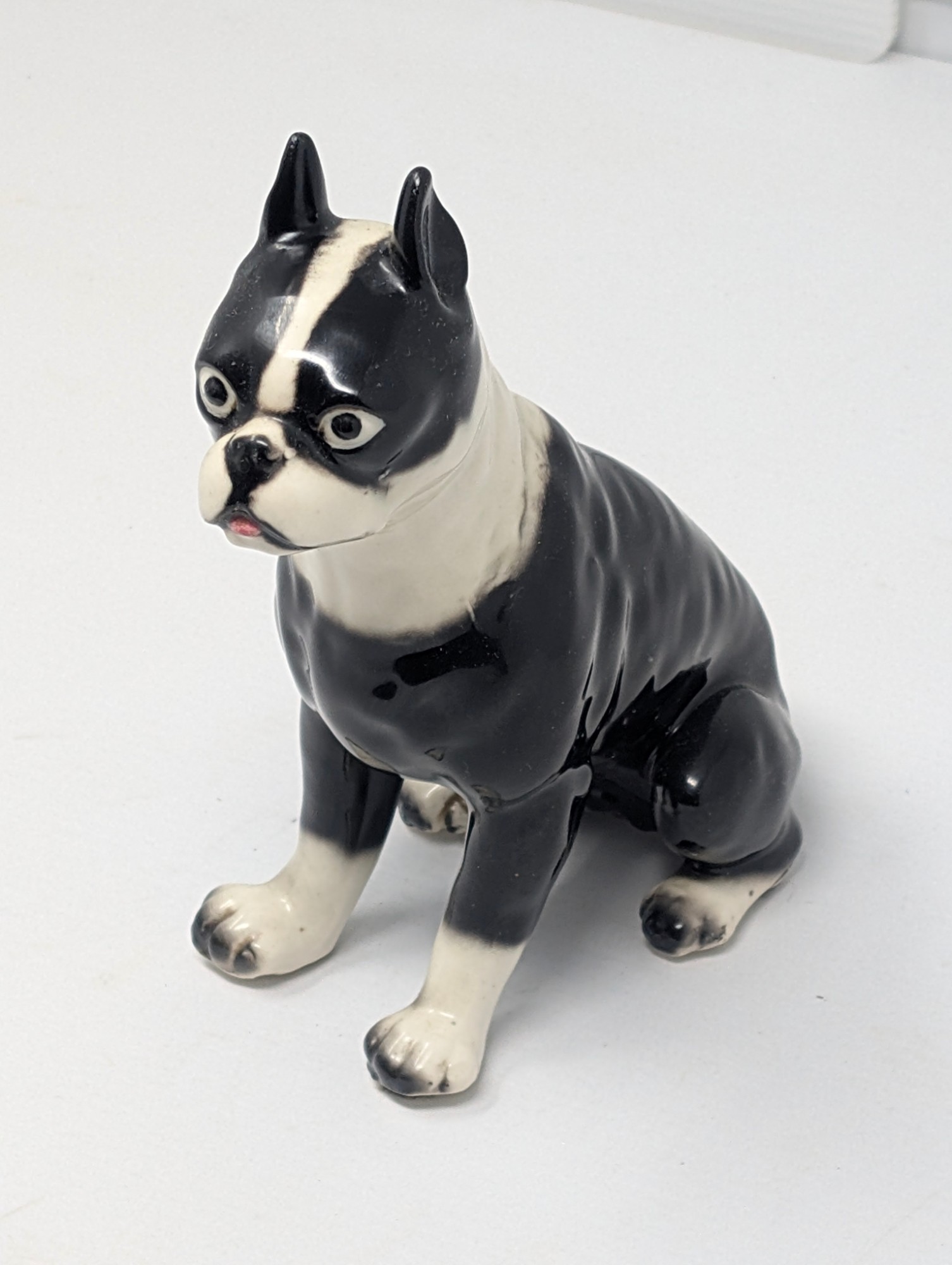 Vintage Made in Japan Black-and-White Boston Terrier Figurine — vintage relic from Dedstok Relics