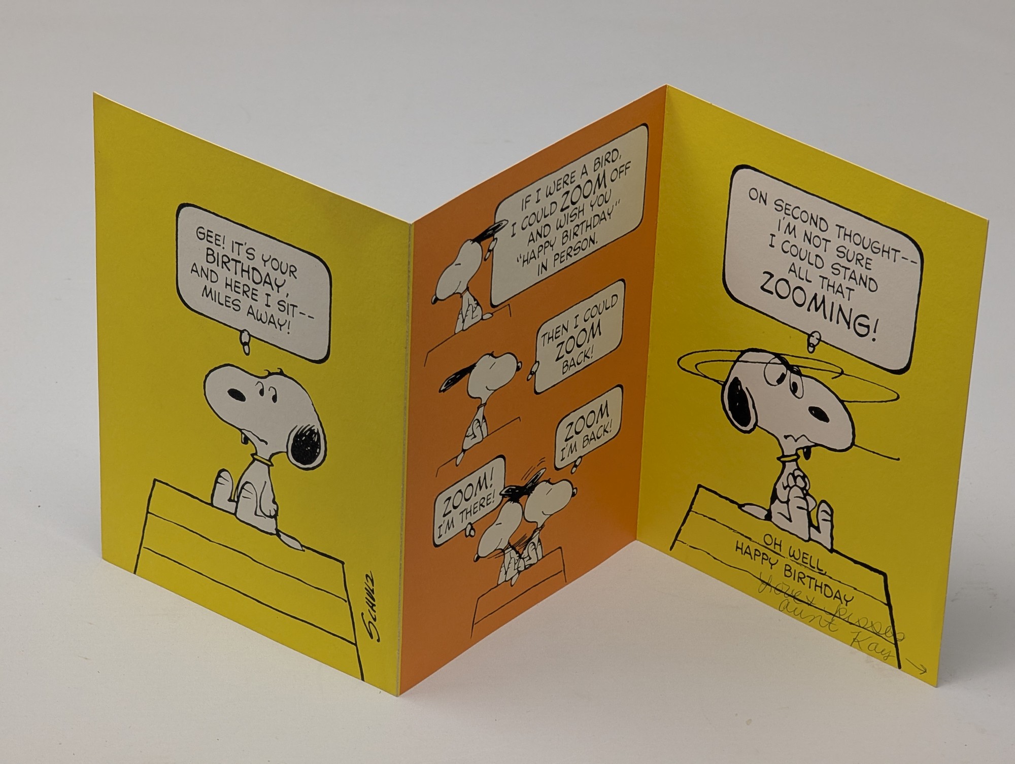 1958 Peanuts Snoopy Accordion-Fold Birthday Card — vintage relic from Dedstok Relics