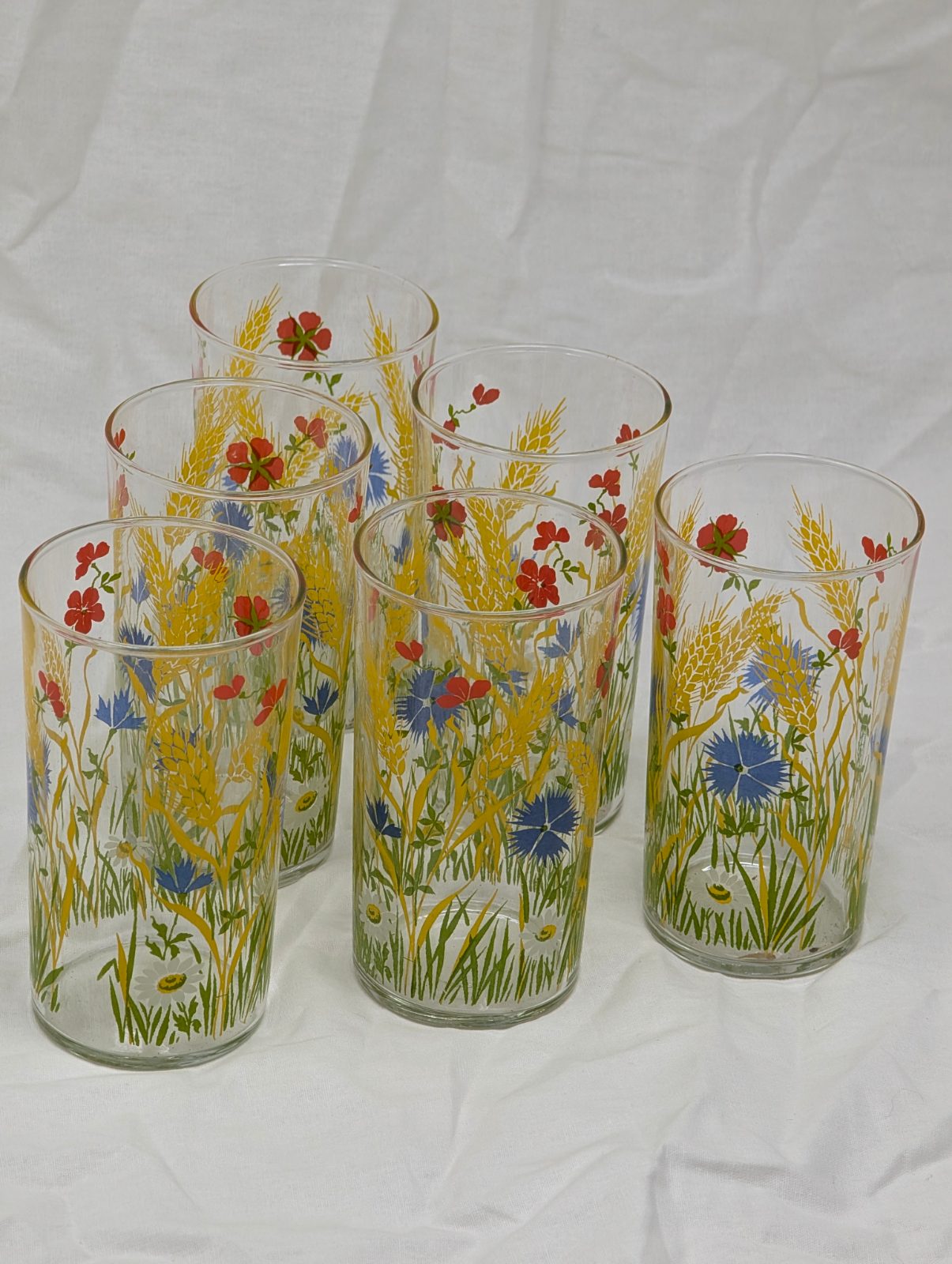 Vintage Wheat Pattern Drinking Glasses — Set of 6 — vintage relic from Dedstok Relics